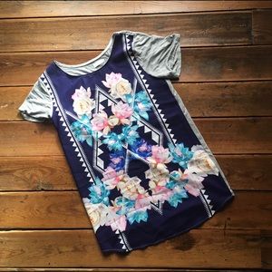 Geometric floral tunic dress